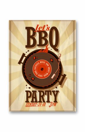 Barbecue party poster.