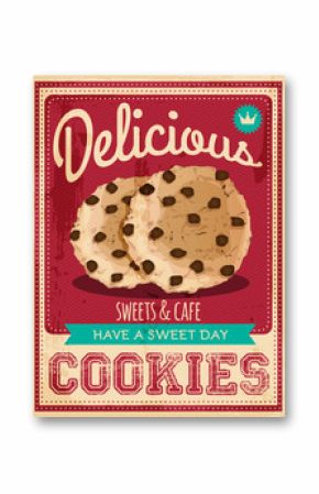 vector vintage styled cookies poster