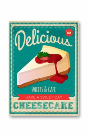 vector vintage styled cheesecake poster