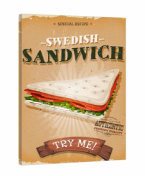 Grunge And Vintage Swedish Sandwich Poster