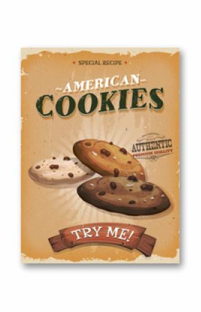 Grunge And Vintage American Cookies Poster