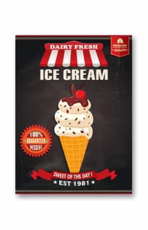 Vintage Ice Cream poster design
