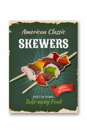 Retro Fast Food Skewers Poster