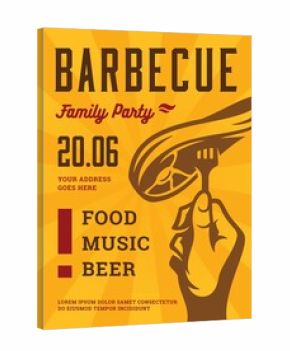 Barbecue party vector flyer or poster design template