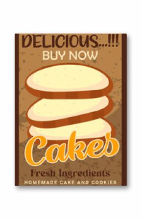 Fresh baked bakery vertikal poster 