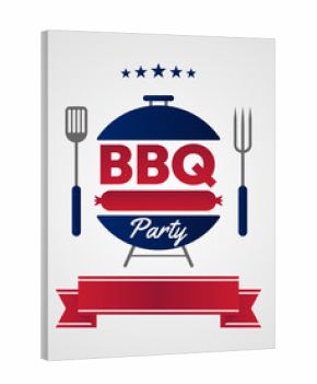 Vintage BBQ Party Flyer With Grilling Icons and Decorative Elements Illustration. Perfect for party invitations, promotional materials, or posters related to BBQ or grilling gatherings