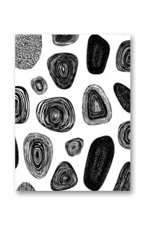 Abstract pattern of protozoan body forms in black and white - ideal for design, print, card, poster