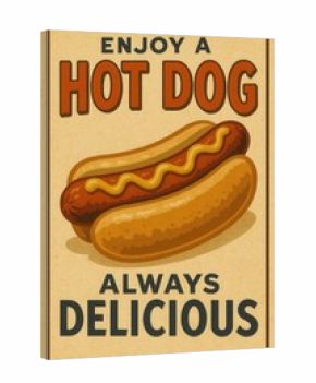 Vintage hot dog poster always delicious