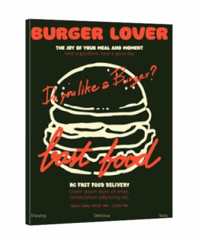 Hand draw hamburger doodles poster on white background . Vector illustration of fast food icons in naive art style. Poster template.