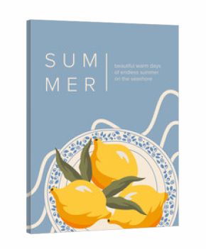 Summer lemons postcard, cover, poster