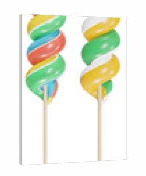 Swirl Lollipops. Render 3d. Isolated on transparent background, png.