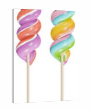 Swirl Lollipops. Render 3d. Isolated on transparent background, png.