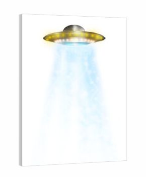 3d illustration UFO flying saucer on transparent background