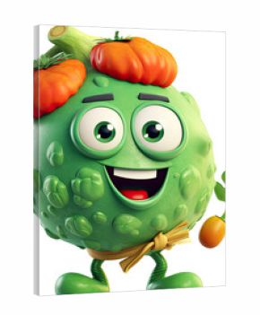 Design a character illustration for a vegan food brands, Generative AI