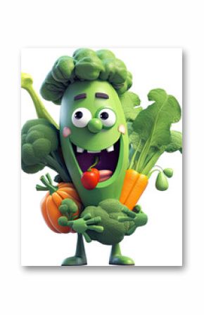 Design a character illustration for a vegan food brands, Generative AI