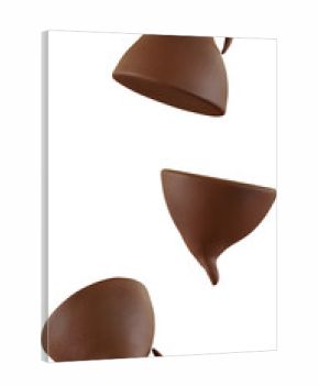 3d render falling chocolate chips