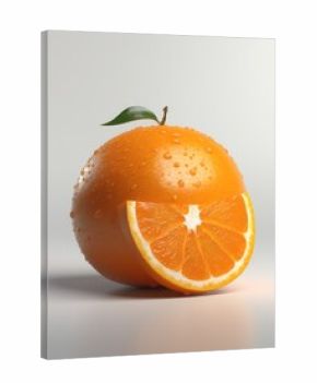 3d fruit orange white background