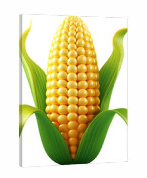 3d style corn cob isolated on transparent background. PNG
