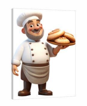 PNG Cartoon bread baker food.