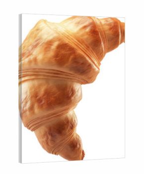 3d illustration simple vector icon, Croissant floating in the air on a white background in the modern design style using simple flat vector graphics in an isometric view