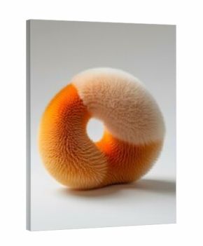 Orange and white 3D rendering of a torus knot