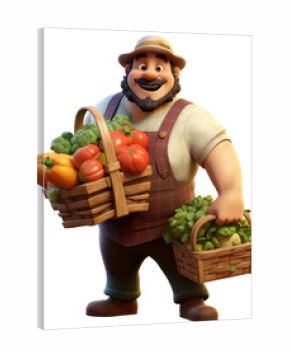 PNG Basket vegetable carrying farmer.