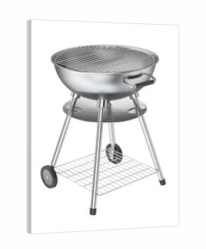 Silver charcoal barbecue grill on transparent background