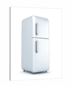Modern refrigerator over white background