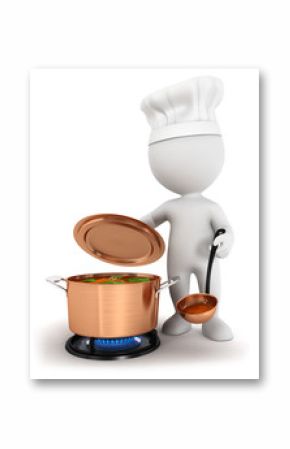 3d white people cooking