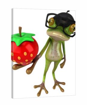 Fun french frog - 3D Illustration