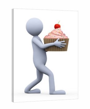 3d man taking ice cream cupcake