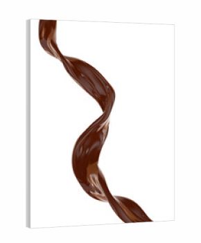 chocolate splash. cocoa isolated, spiral liquid 3d illustration.