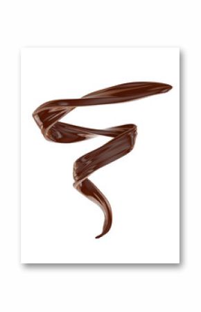 chocolate splash. cocoa isolated, spiral liquid 3d illustration.