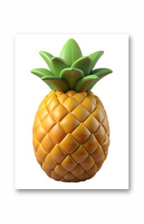pineapple isolated on transparent background . 3d rendering style