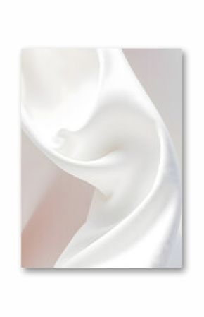 3d render, abstract background with folded textile, white cloth macro, fashion wallpaper wavy layers, Dynamic motion. White tone