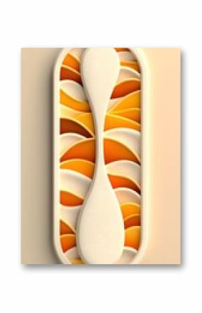 Abstract Orange and Beige Layered Design with Wave Pattern