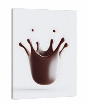 3d realistic illustration melted chocolate. Photo-realistic illustration of chocolate pouring and dropping isolated one white backdrop