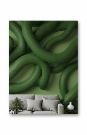 Serene Green Abstract: 3D Rendered Wall Art