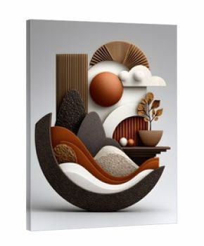 Curved layered flower motif decor high resolution picture