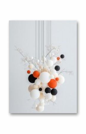 Abstract Cascading Arc of Floating Spheres