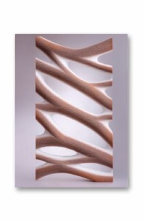 Desaturated Brown and White Striped Pattern with Organic Bone and Bark Texture
