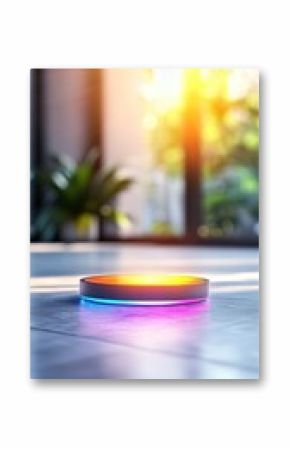 Futuristic 3D Biometric Pad with Neon Lights