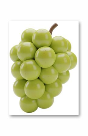 Minimalist 3D Green Shine Muscat Grapes on Transparent Background for Food Design