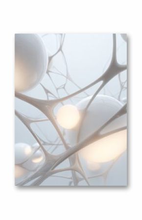 Abstract White Glowing Sphere Network Design