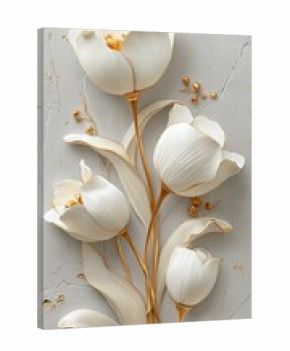 Elegant White Tulips With Gold Accents