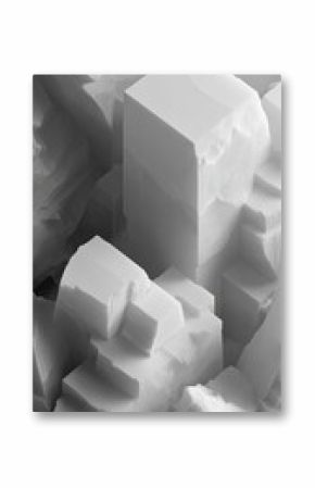 Abstract White Geometric Cubes Pattern
