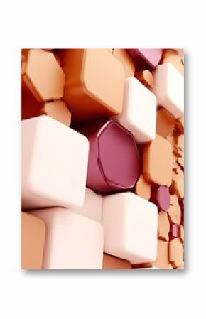Abstract geometric pastel tones with depth