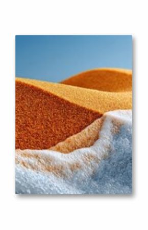 Desert sand dunes, vibrant colors,  smooth texture,  soft curves