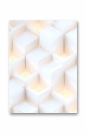 Abstract white geometric shapes with light gaps