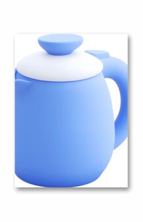 A blue 3D cartoon electric kettle